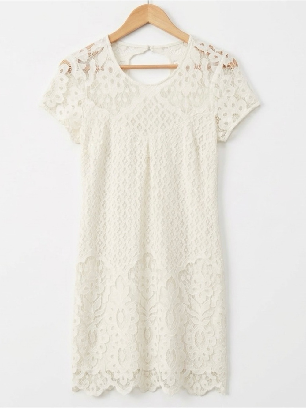 Abercrombie & Fitch Women’s Cream Lace Cottagecore Style Dress Medium Tall
